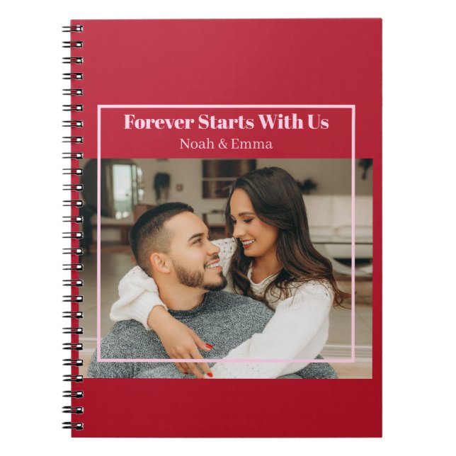 Caderno Espiral Custom Photo & Text Romantic Gift - Personalized  (Frente)