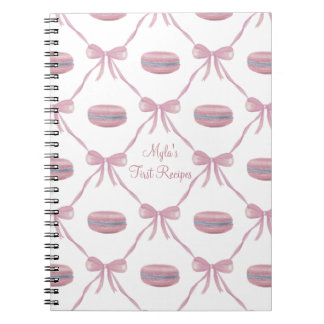 Caderno Espiral Custom Pink Macarons Frilly Coquette Recipe