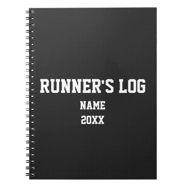 Caderno Espiral Custom Runner's Log Running Athlete Marathon Sport (Frente)