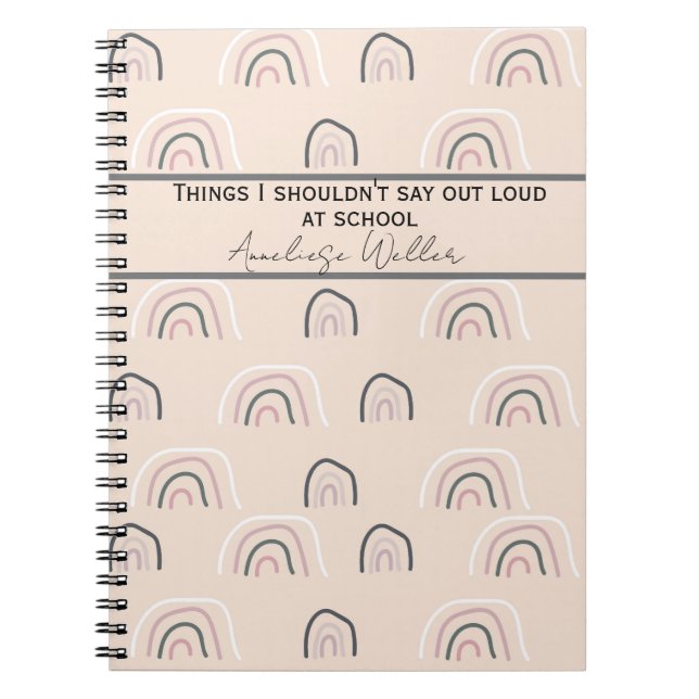 Caderno Espiral Custom Things I Shouldn’t Say Out Loud at School (Frente)