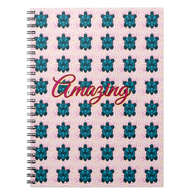 Caderno Espiral Custom turtle pattern Sherpa Blanket (Frente)