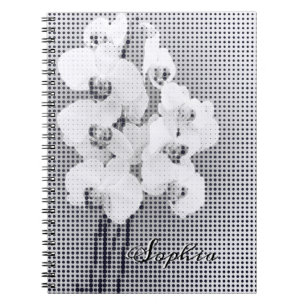 Caderno Espiral Customizable Graphic Orchid Polka Dots Pattern