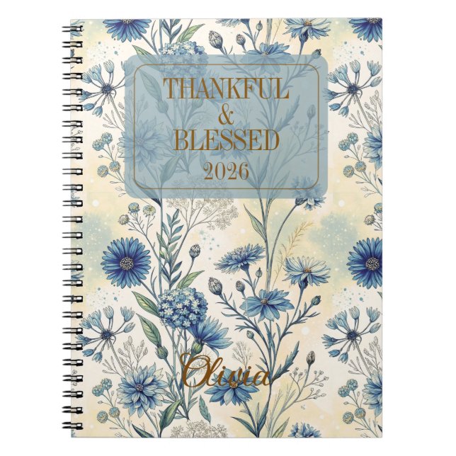 Caderno Espiral Customizable Gratitude Affirmations for Women (Frente)