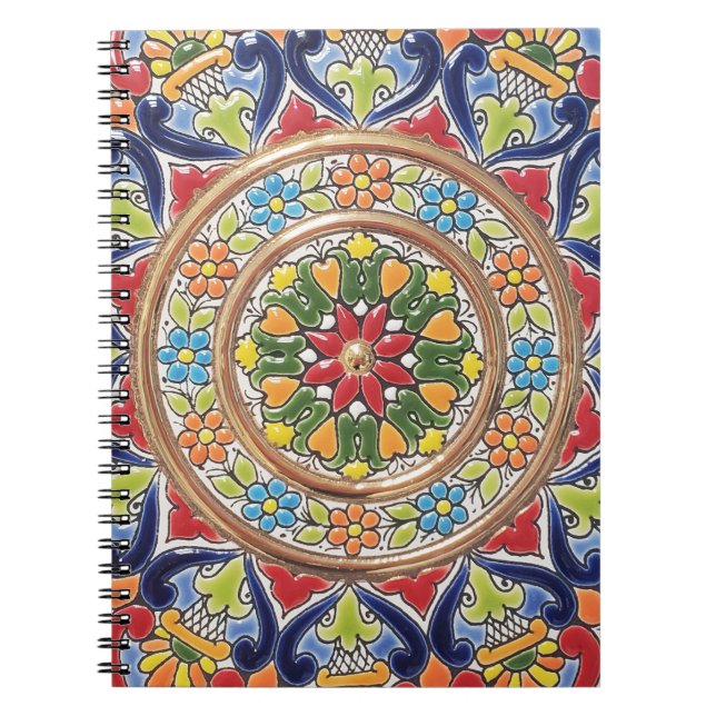 Caderno Espiral Customizable Vintage Spanish Tile (Frente)