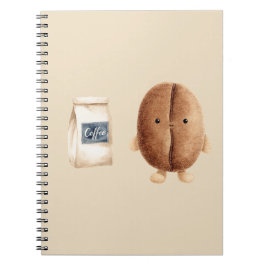 Caderno Espiral Cute Bean de Café