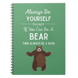 Caderno Espiral Cute Bear Gifts Humor Meme Funny Joke Animal Humor