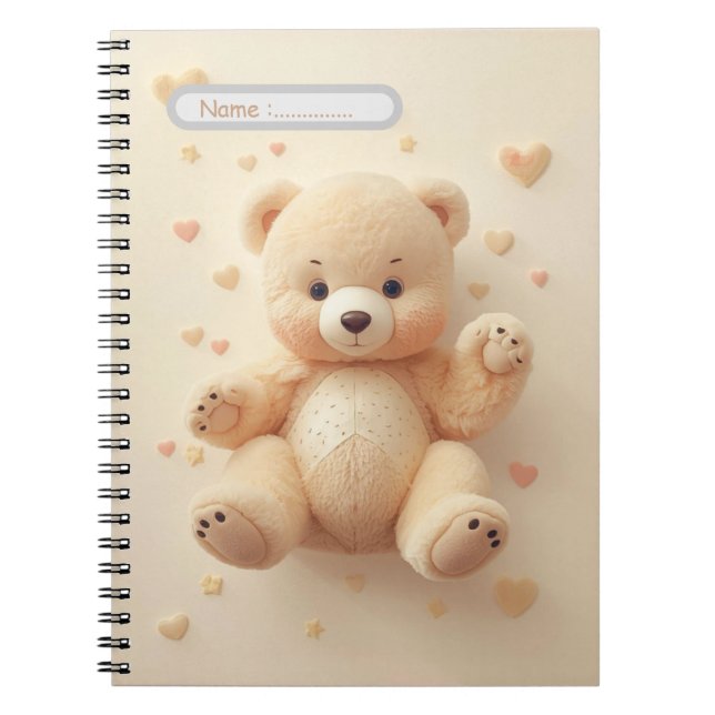 Caderno Espiral Cute Bear Pastel Notebook (Frente)