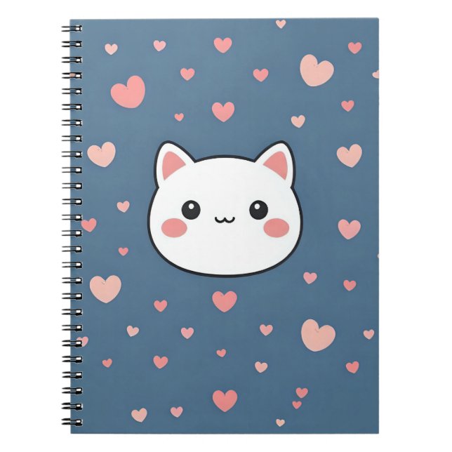 Caderno Espiral Cute Cat Notebook  (Frente)