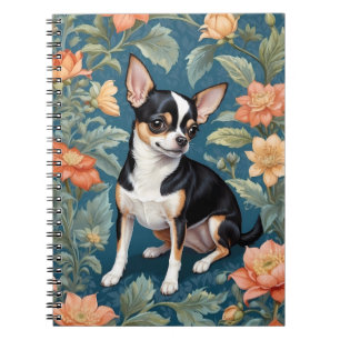 Caderno Espiral Cute Chihuahua William Morris Inspirou Floral
