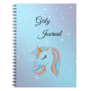 Caderno Espiral Cute,Colorfil,Rainbow Unicorn,Star Night
