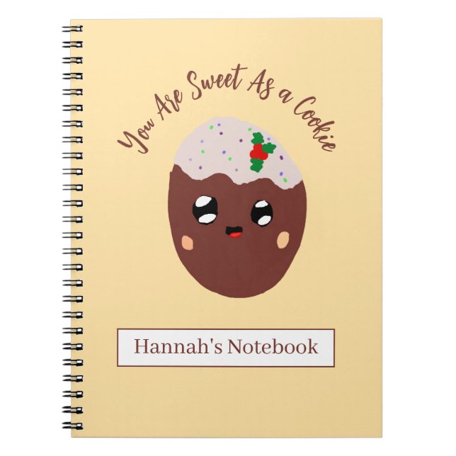 Caderno Espiral Cute Cookie Personalizado (Frente)