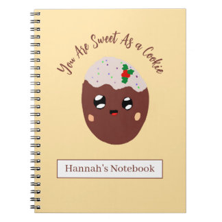 Caderno Espiral Cute Cookie Personalized