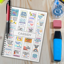 Caderno Espiral Cute escritura versículo bíblico memória crianças 