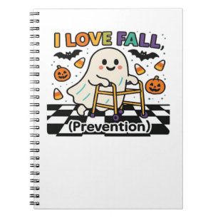 Caderno Espiral Cute Eu Amo Prevenção de Quedas Fisioterapia Fanta