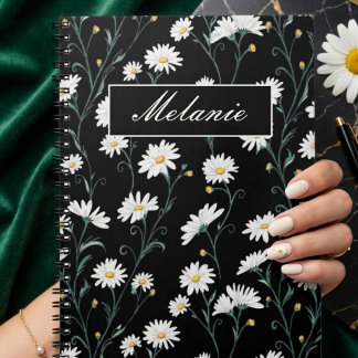 Caderno Espiral Cute Floral Spring Daisy Personalized