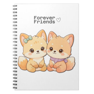 Caderno Espiral Cute Fox Forever Friends – Best Friends Notebook