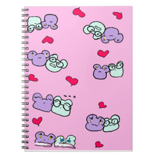 Caderno Espiral Cute frog valentine date
