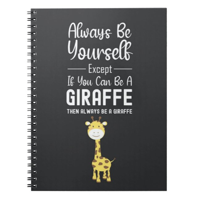 Caderno Espiral Cute Giraffe Lover Gifts Animals Funny Humor (Frente)