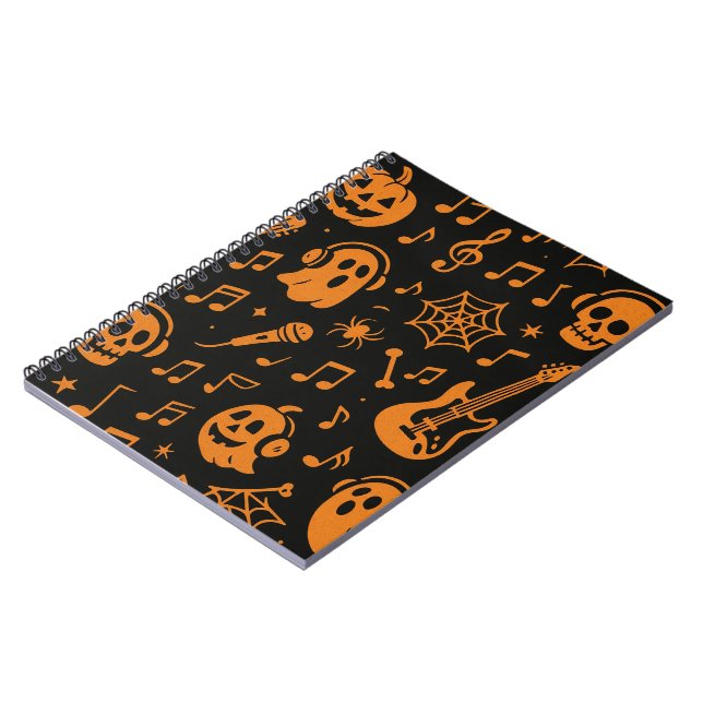 Caderno Espiral cute Halloween music notebook (Left Side)