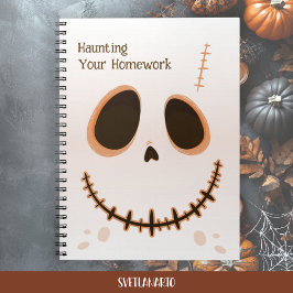 Caderno Espiral Cute Halloween Skull Face Spiral Notebook