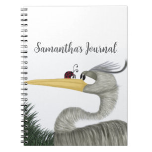 Caderno Espiral Cute Heron e Ladybug