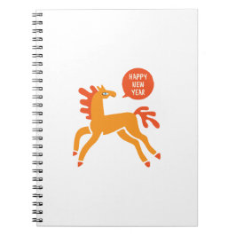 Caderno Espiral Cute Horse Chinese new year