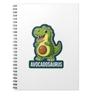 Caderno Espiral Cute Kawaii Avocadosaurus Dinossauro Piada Diverti