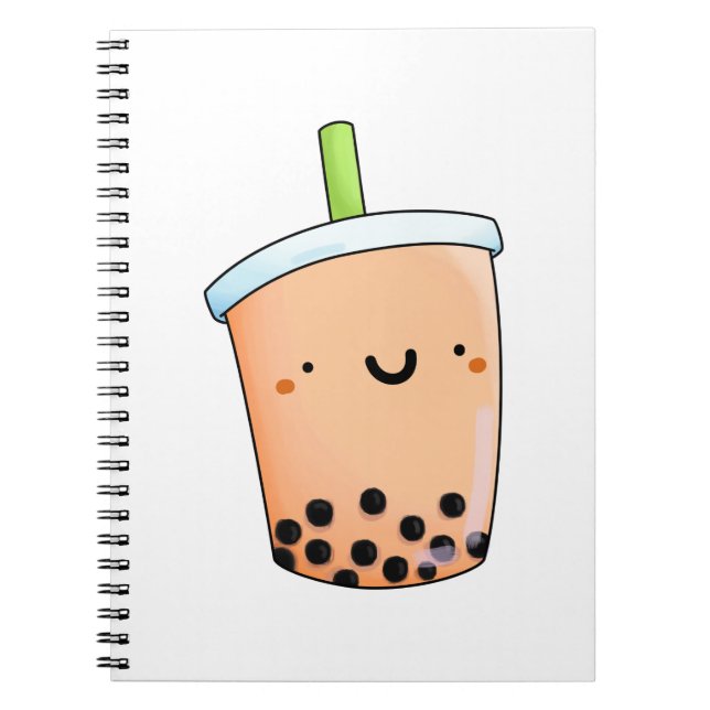 Caderno Espiral Cute Kawaii Boba Tea (Frente)