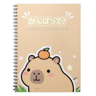 Caderno Espiral Cute Kawaii Capybara Notebook 