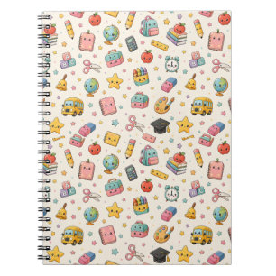 Caderno Espiral Cute Kawaii de Volta à Escola