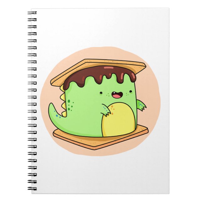 Caderno Espiral Cute Kawaii Dino-smore (Frente)