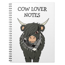 Cute Kawaii Emo Cow Notebook