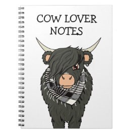 Caderno Espiral Cute Kawaii Emo Cow Notebook