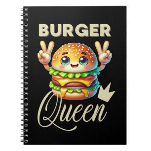 Caderno Espiral Cute Kawaii Hamburger