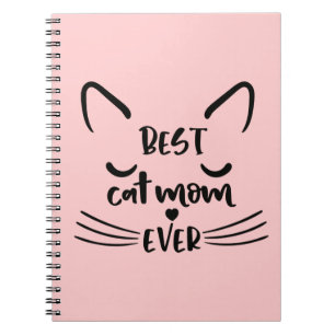 Caderno Espiral Cute Kitten Kitty Mom Gift Pink Funny Cat