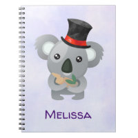 Cute Koala em um Black Top Hat Custom