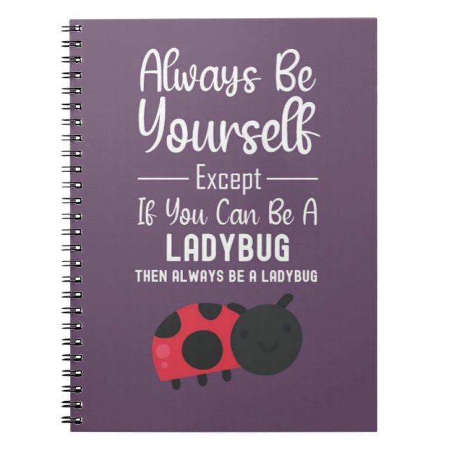 Caderno Espiral Cute Ladybug Gifts Funny Insect Bugs Cartoon Pink (Frente)