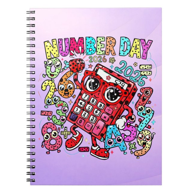 Caderno Espiral Cute Maths Number Day Notebook for Primary School (Frente)