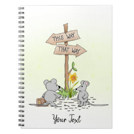 Caderno Espiral Cute Mice Aquarela Amarelo Personalizado  