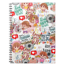 Caderno Espiral Cute Motivational – Positive Quote Kawaii