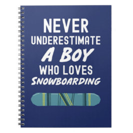 Caderno Espiral Cute Navy Blue Snowboarding Gifts For Baby Boys