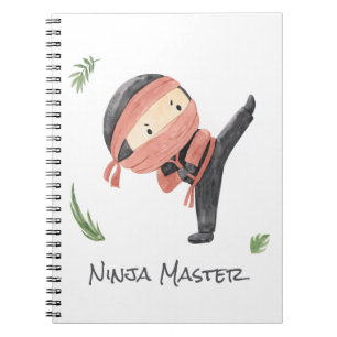 Caderno Espiral Cute Ninja Warrior - Kids Nome Personalizado