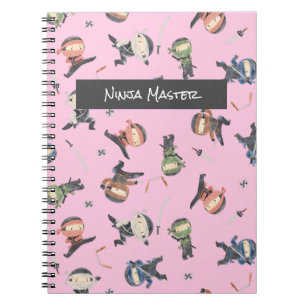 Caderno Espiral Cute Ninja Warrior - Kids Nome Personalizado