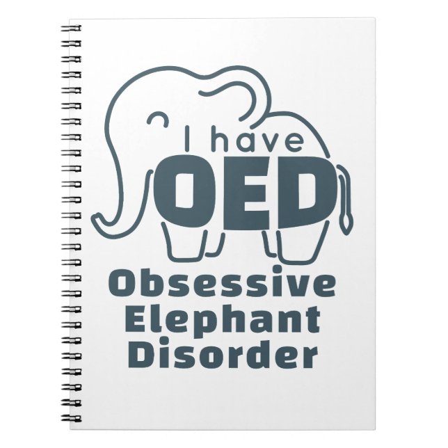Caderno Espiral Cute Obsessive Elephant Disorder  (Frente)