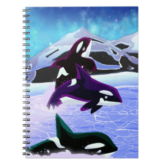 Caderno Espiral Cute Orcas Árticas de Volta às Aulas
