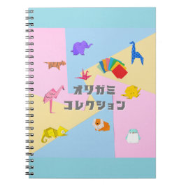 Caderno Espiral "Cute Origami Animal Pattern – Soft Pastel Japanes