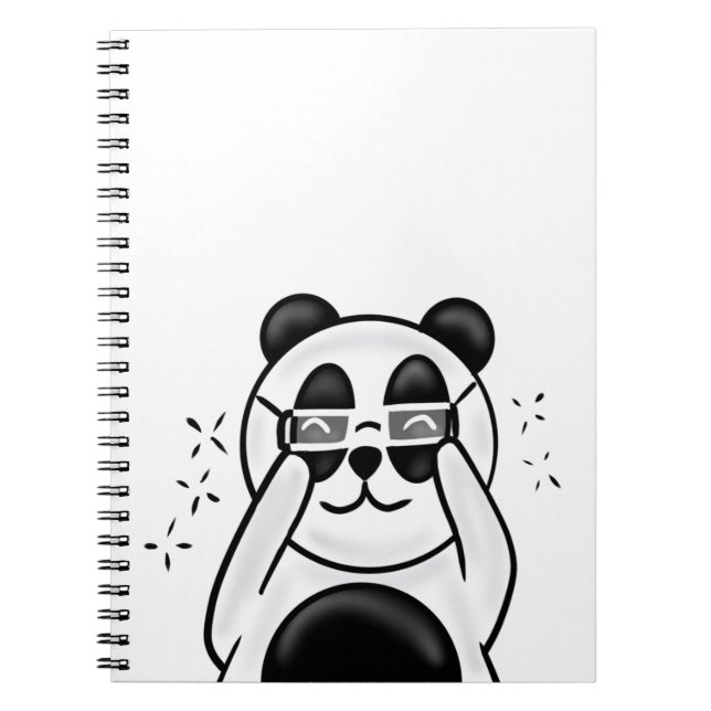 Caderno Espiral Cute Panda With Glasses (Frente)
