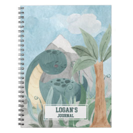 Caderno Espiral Cute Personalizado Brontossauro Dinossauro