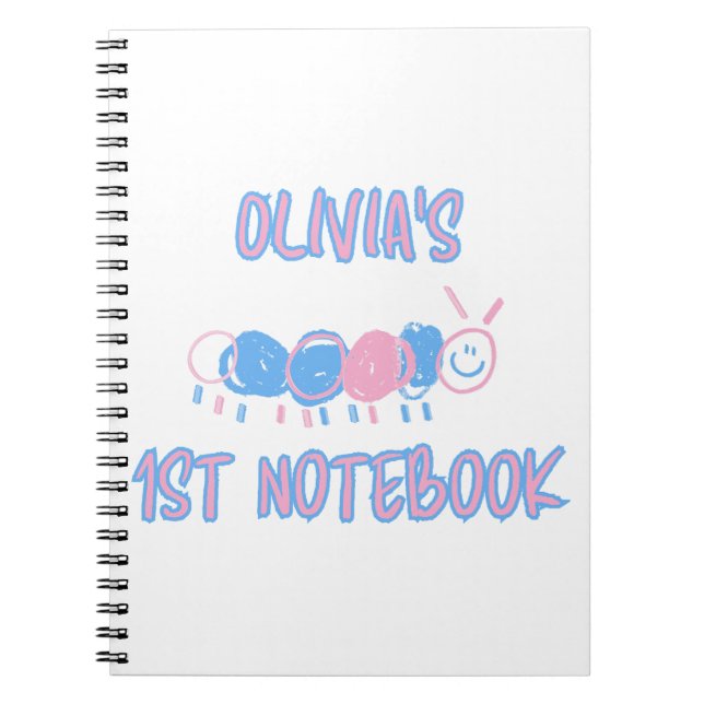 Caderno Espiral Cute Personalizado Desenho de Minhoca para Criança (Frente)