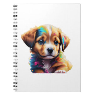 Caderno Espiral Cute Puppy Feita de Cores Líquidas